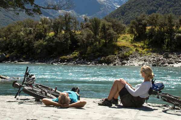 Bikers resting Bikers resting